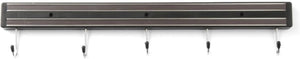 Hendi messenmagneet met 5 haken – 2 sterke magneetstrips – 470 mm – eenvoudig te monteren