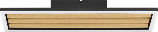 Brilliant calma - plafondlamp - led 20w - 2600lm - 3000k - 3-step dimbaar - zwart hout