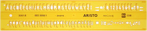 Aristo lettersjabloon - afmetingen 180x40mm - letterhoogte 5mm - h-profiel - oranje transparant - ar-5301 5