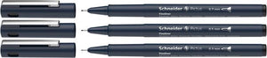 Schneider schrijfwaren schneider fineliner - pictus - zwart - 3 lijnbreedtes - s-197593