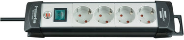 Brennenstuhl premium-line stekkerdoos 4-voudig zwart lichtgrijs 5m h05vv-f 3g1,5