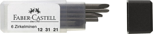 Faber-castell faber castell potloodstiftjes voor passer - koker a 6 st.