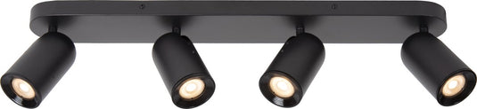 Lucide punch - plafondspot (plafondlamp) - 4xgu10 - zwart