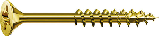 Spax universele schroef, 5 x 100 mm, 90 stuks, deeldraad, verzonken kop, kruiskop z2, 4cut, yellox - 8000000288180