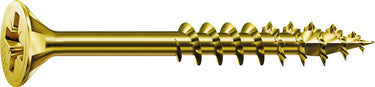 Spax universele schroef, 5 x 90 mm, 90 stuks, deeldraad, verzonken kop, kruiskop z2, 4cut, yellox - 8000000288302