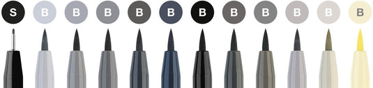Faber-castell tekenstift - pitt artist pen - brush - 12 stuks - grijstinten - fc-267423