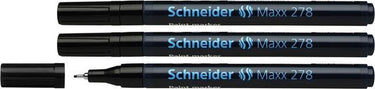 Schneider schrijfwaren schneider lakmarker - maxx 278 - 0,8 mm - zwart - 3 stuks - s-127801-3