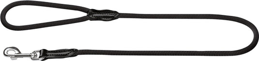 Hunter looplijn freestyle nylon rond zwart - hondenriem - 110x1 cm