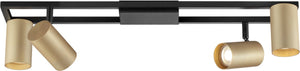 Brilliant salor - plafondlamp - gu10 4x5w - 350lm - 3000k - dimbaar - zwart goud