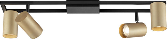 Brilliant salor - plafondlamp - gu10 4x5w - 350lm - 3000k - dimbaar - zwart goud