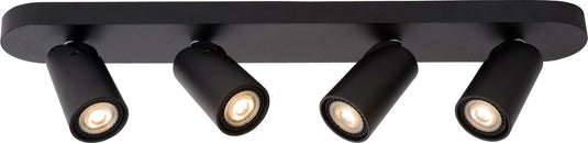 Lucide xyrus - plafondspot (plafondlamp) - led dim to warm - gu10 - 4x5w 2200k 3000k - zwart