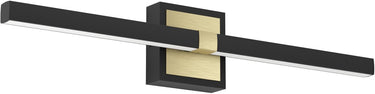 Eglo peguera wandlamp - led - 60 cm - zwart goud - badkamer - spiegellamp