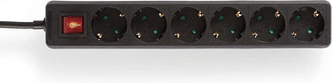 Logilink lps202b stekkerdoos met schakelaar zwart randaarde stekker 1 stuk(s)