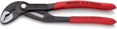Knipex cobra® hightech-waterpomptang | 180 mm lengte | anti-slip | kunststof bekleed | grijs geatramenteerd - 87 01 180 sb