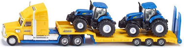 Siku 1805, vrachtwagen met new holland-tractoren, 1:87, metaal kunststof, geel blauw, vele functies