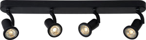 Lucide jaster-led - plafondspot (plafondlamp) - led - gu10 - 4x5w 2700k - zwart