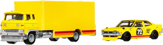 Hot wheels car culture: team transport jbm34, voertuigenset, 3 jaar, metaal, geel