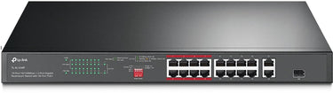 Tp-link tl-sl1218p netwerk-switch unmanaged gigabit ethernet (10 100 1000) power over ethernet (poe) 1u zwart