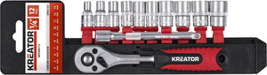 Kreator krt500112 dopsleutelset - 12-delige -1 4 - ratelsleutel