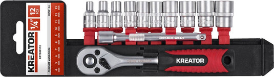Kreator krt500112 dopsleutelset - 12-delige -1 4 - ratelsleutel