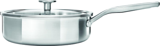 Kitchenaid multi-ply rvs hapjespan - ø 24cm 3,1l - met glazen deksel - inductie - pfas-vrij