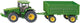 Siku 1953, john deere tractor met hanger, schaal 1:50, metaal kunststof