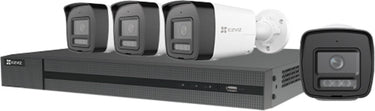 Ezviz h3k poe 4k kit - 4x beveiligingscamera buiten – ai-detectie, nachtvisie active defense - ip67 – poe sd