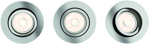 Philips led philips donegal inbouwspot - 3-lichts - chroom - rond