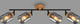 Briloner - hema - spot, met hout, rookglas, 4x e27 max. 10w