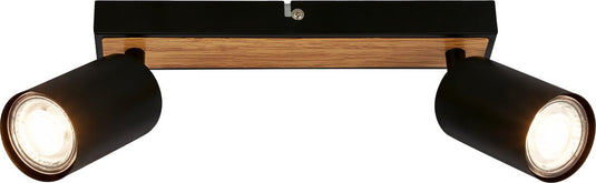 Briloner tib - plafondspot - 2172024 - draaibaar - aan uit via wandschakelaar - 15,5 x 5,5 x 25,5 cm - zwart hout