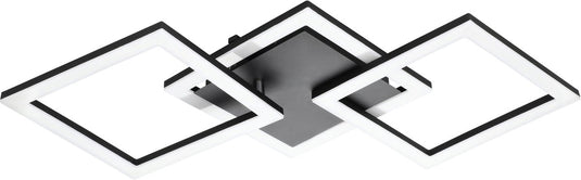 Eglo connect.z paranday-z smart plafondlamp - 65 cm - zwart wit - instelbaar wit licht - dimbaar - zigbee