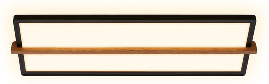 Briloner remsa - led plafonniére - plafondlamp met indirect licht - warm wit licht - 20 x 60,5 x 4,5 cm - zwart hout