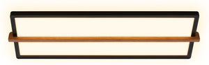 Briloner remsa - led plafonniére - plafondlamp met indirect licht - warm wit licht - 20 x 60,5 x 4,5 cm - zwart hout