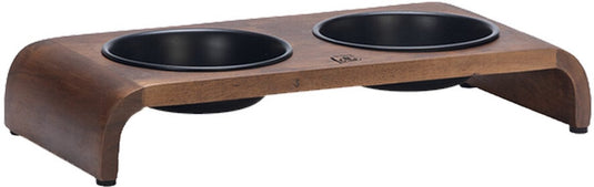 Designed by lotte melora - dinerset kat - hout rvs - zwart - 36x17x6,5 cm - 350 ml