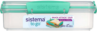 Sistema to go lunchbox snack attack duo minty teal 975ml
