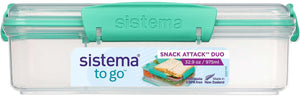 Sistema to go lunchbox snack attack duo minty teal 975ml