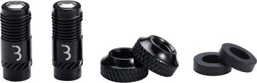 Bbb cycling corecap - universele ventiel upgrade set - 300% meer luchtstroom - geschikt voor alle pompen - presta naar schrader formaat - 2 stuks - zwart - bti-165