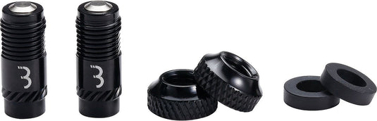 Bbb cycling corecap - universele ventiel upgrade set - 300% meer luchtstroom - geschikt voor alle pompen - presta naar schrader formaat - 2 stuks - zwart - bti-165