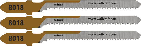 Wolfcraft - 3 decoupeerzaagbladen voor triplex - 20mm - hcs met t-schacht - 8018000