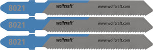 Wolfcraft - 3 decoupeerzaagbladen voor staal tot 3 mm - fijne snede - hss met t-schacht – ideaal voor staalplaat - 8021000