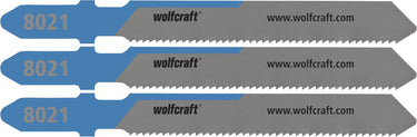 Wolfcraft - 3 decoupeerzaagbladen voor staal tot 3 mm - fijne snede - hss met t-schacht – ideaal voor staalplaat - 8021000