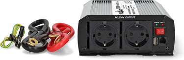 Nedis auto omvormer 1000w – 12v 230v – 2x stopcontact 1x usb oplaadpoort – gemodificeerde sinusgolf – spanningsomvormer