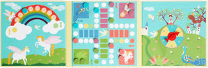 Scratch magnetisch bordspel to go - ludo - eenhoorns - 58x18,5x0,5cm - 5 jaar