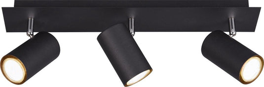 Trio marley - spot - zwart mat - excl. 3x gu10 3w