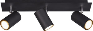 Trio marley - spot - zwart mat - excl. 3x gu10 3 w - snoerschakelaar