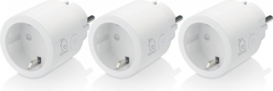 Deltaco smart home 3x slimme draadloze stekker - wifi - 10a - 2400w - timer - wit