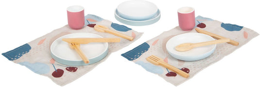 Small foot - houten bestekset met placemats, 18dlg.