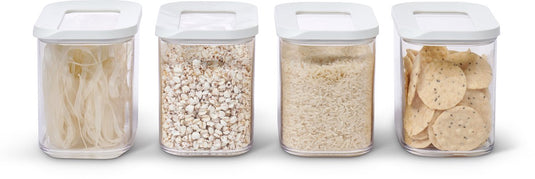 Mepal modula set bewaardozen - 4x 1000 ml - voorraaddoos - wit