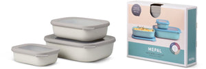 Mepal - multikom cirqula vershouddoos set - 500 + 1000 + 2000 ml - rechthoekig - nordic white