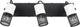 Trio tosh - spot - zwart-wit - excl. 3x e14 40w - plafondspot- houten elementen in wit